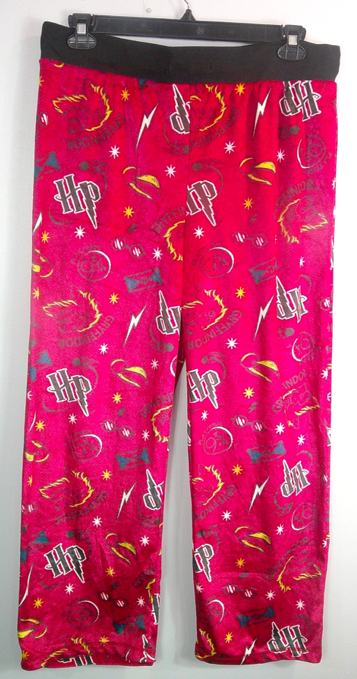 Harry Potter Pajama Sleep Pants Maroon Unisex Large 100% Polyester